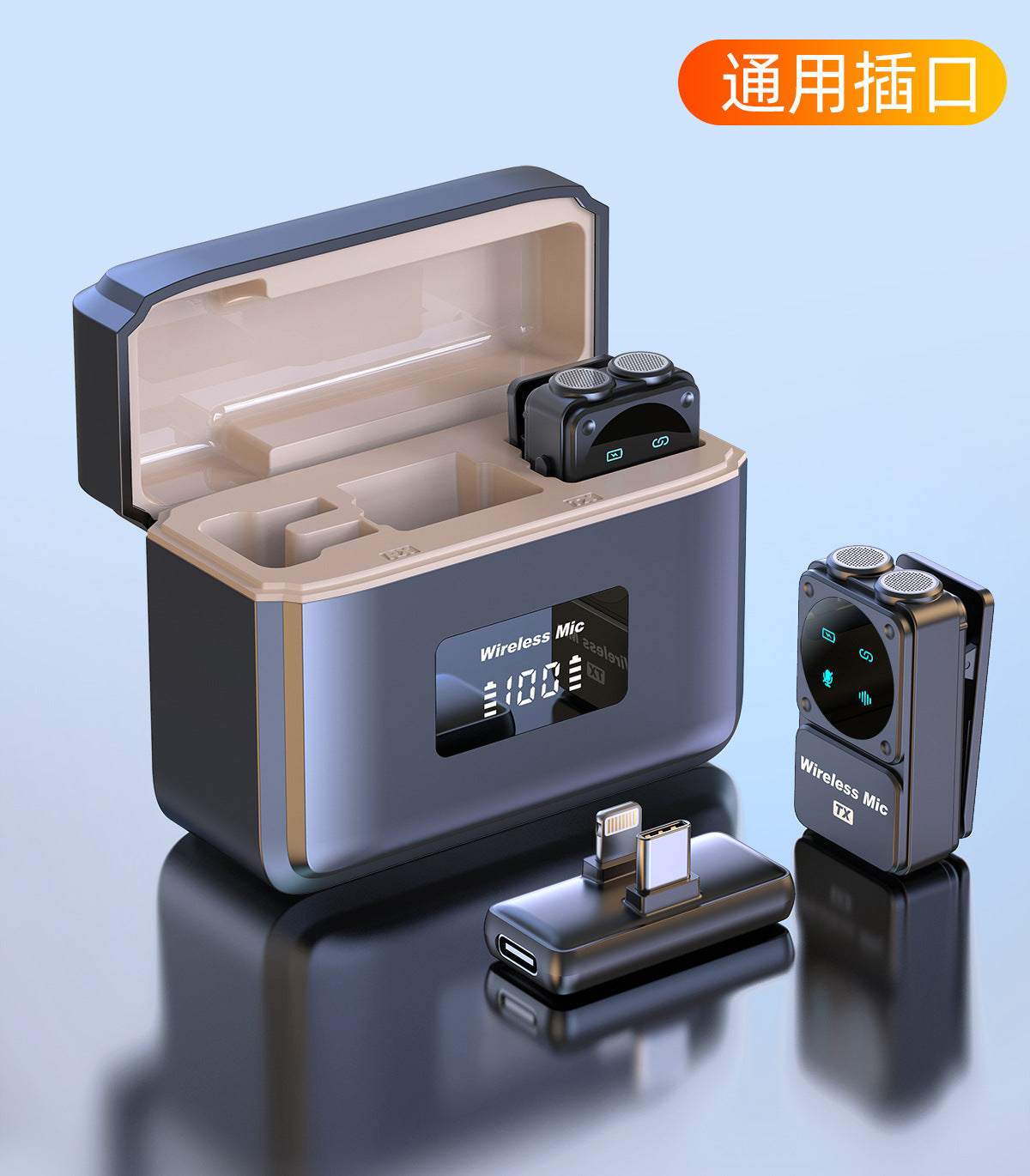 New wireless collar clip microphone Q12 dual receiver with charging bin clear radio intelligent noise reduction collar clip wheat