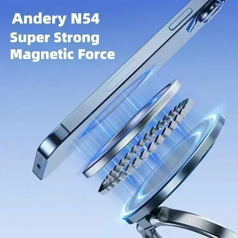 360° Foldable Magnetic Phone Mount! 2025 New Vacuum Suction Cup, Ultra-Strong Adsorption Alloy Bracket for Cars & Desktops