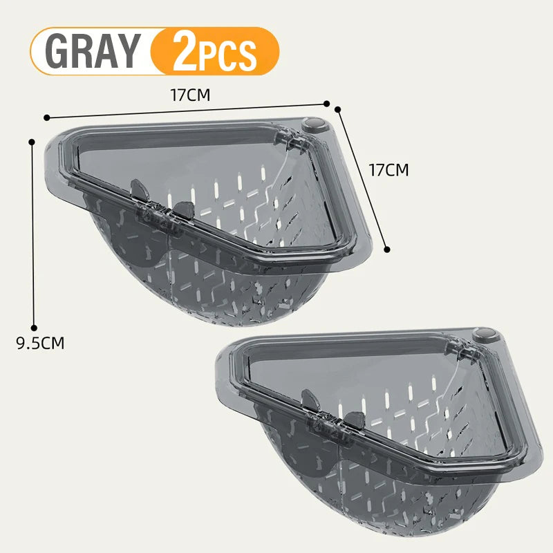 Triangle Magnetic Sink Drain Basket Hanging Vegetable Fruit Drainage Strainer Kitchen Filter Accessories Food Waste Collector
