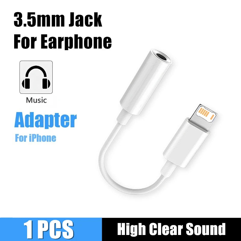 For Lighting to 3.5mm Headphone Adapter For iPhone 11 12 13 14 Pro Max SE 2020 X XR XS iOS to 3.5mm Jack AUX Audio Adapter Cable
