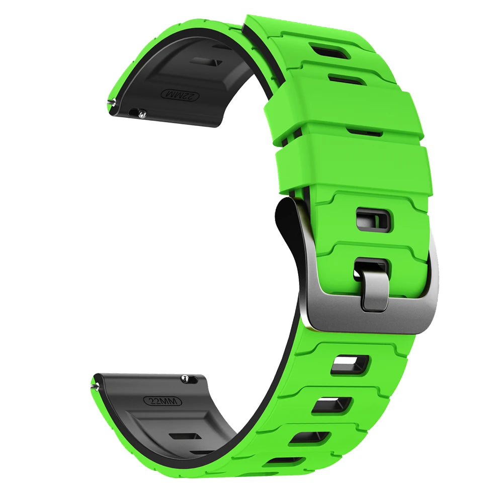 22mm Two-Tone Silicone Band Quick Release Strap For Garmin Forerunner 570 47MM 265 255 Music/Venu 4 3 2 45MM Sport Bracelet Belt
