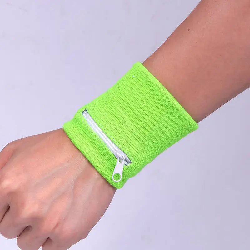 Wristband With Zipper For Storing Keys Change For Absorbing Sweat Wiping Sweat Wrist Guard For Basketball Running Fitness Sports