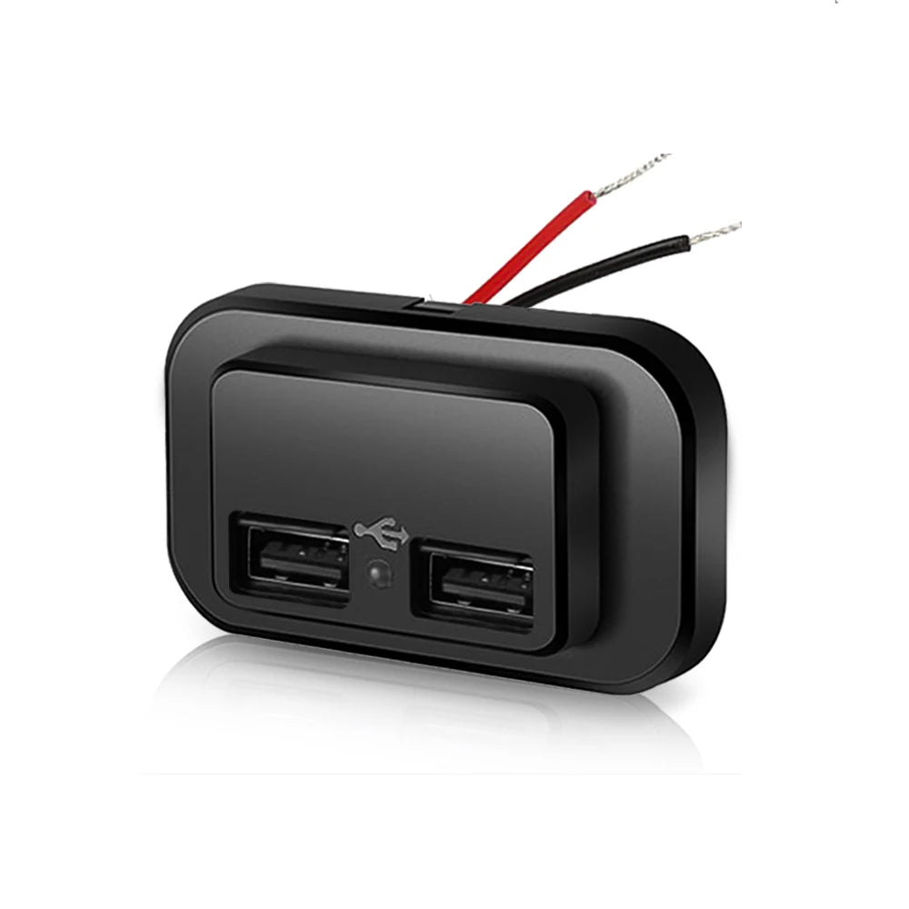PD QC3.0 96W Dual USB Car Charger Socket 12V/24V Quick Charge Outlet with Switch LED Light for Car Motorcycle Truck RV Bus ATV