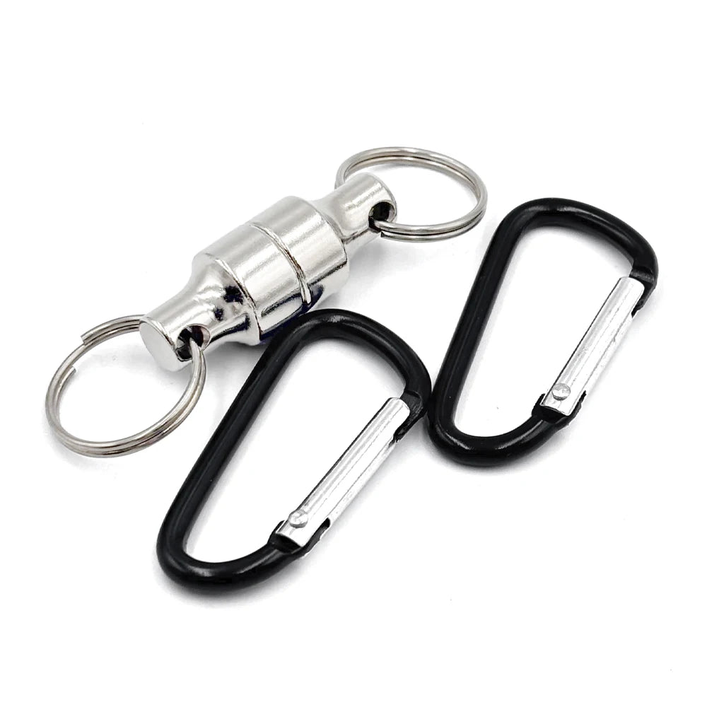 Carp Fishing Magnetic Tool Release Holder Fly Fishing Retractor Net Release Clip With Keychain Carabiner Fishing Clip Pesca