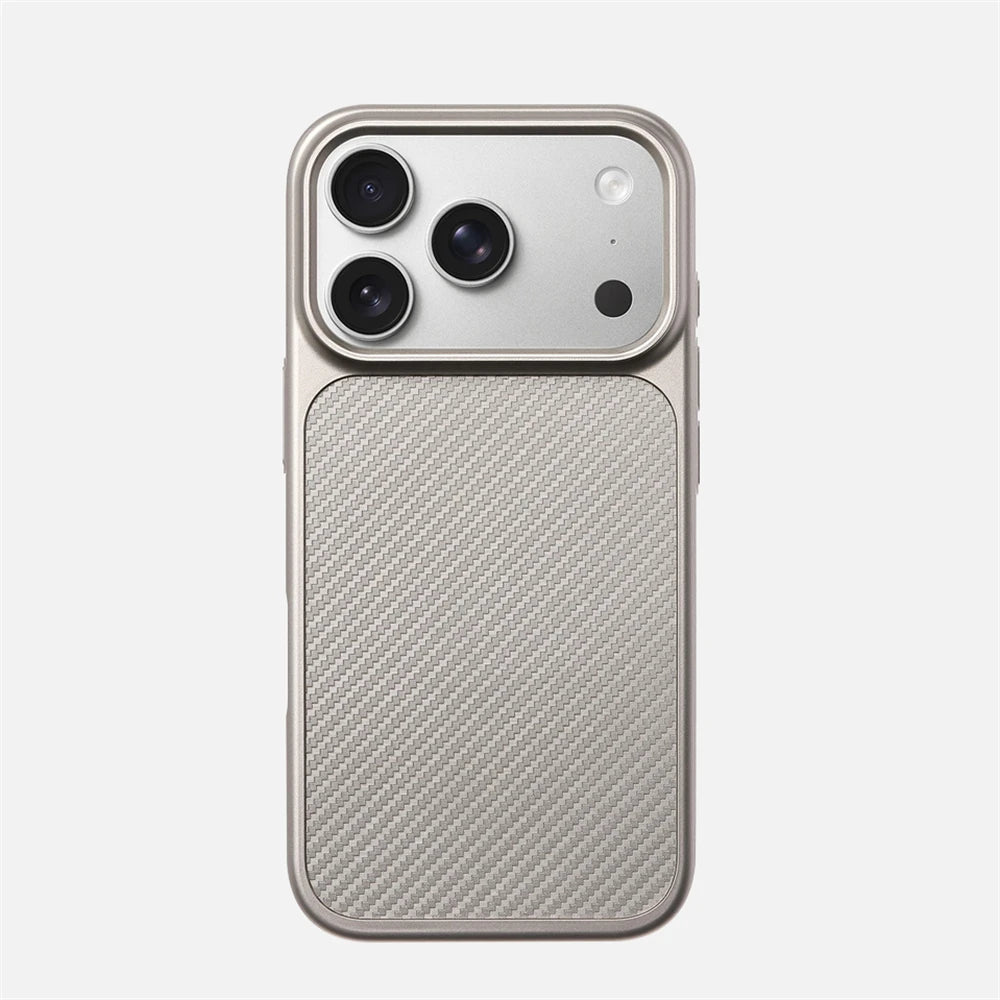 Luxury Business Carbon Fiber Pattern Hard PC Magnetic Case For iPhone 17 16 15 Pro Max For Magsafe Wireless Charging Matte Cover