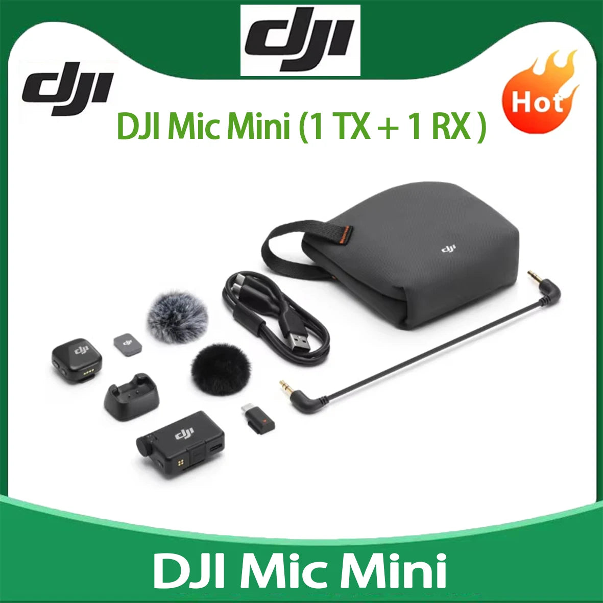 Original DJI Mic Mini (1 TX + 1 RX) Wireless Microphone Ultralight Detail-Rich Audio Noise Cancelling Automatic Limiting
