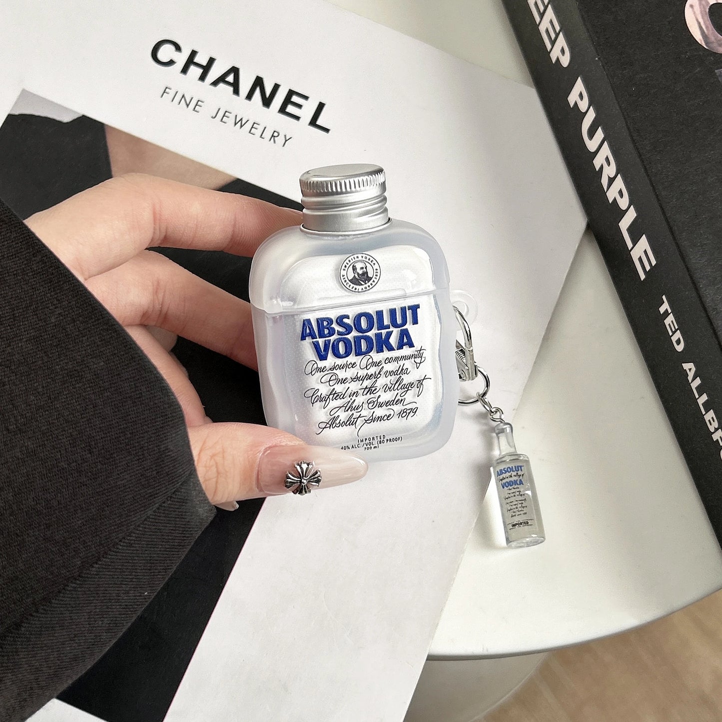 For AirPods 4 Pro 3 2 1 Pro2 Pro3 Earphone Case 3D Vodka Creative Silicone Cartoon Headphone Box With Pendant Cover