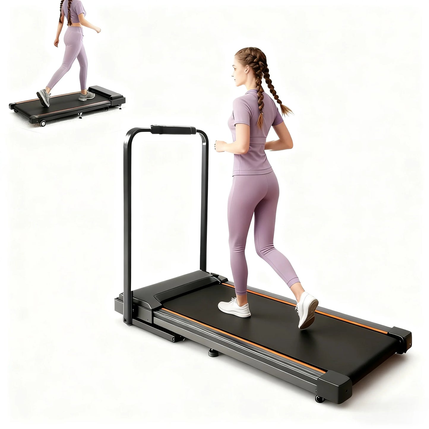 ATSANT LB51 Treadmill 2.5HP Walking Pad 2in1 Max Speed 10kmh Low Noise Under Desk Foldable LED Display Running Jogging Machine