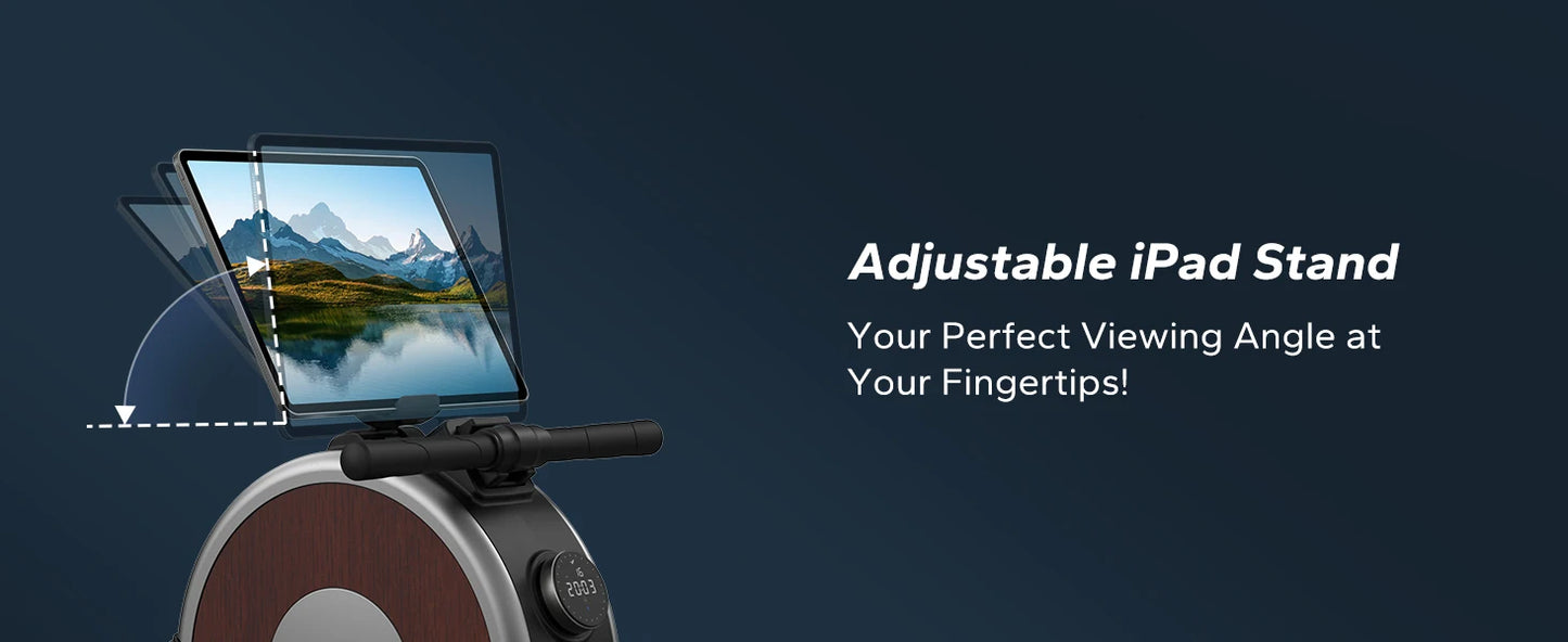 MERACH Bluetooth Magnetic Rower Machine with Dual Slide Rail 16 Levels of Electromagnetic Resistance Max 350lb Weight Capacity