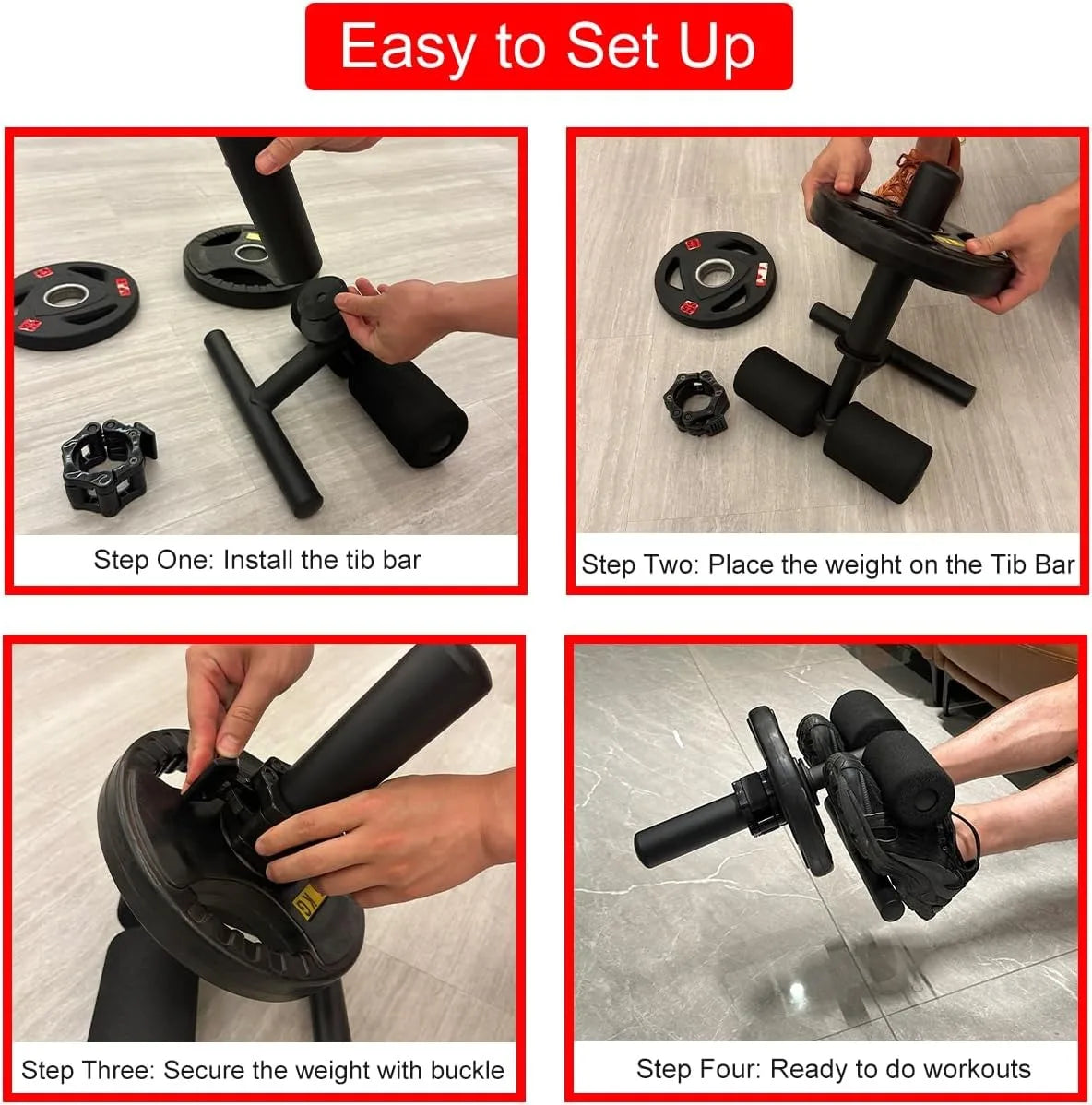 Tib Bar Tibialis Trainer for Tibialis Raise Nonslip Tibia Calf Machine for Shin Ankles Weightlifting Strengthening Women Men