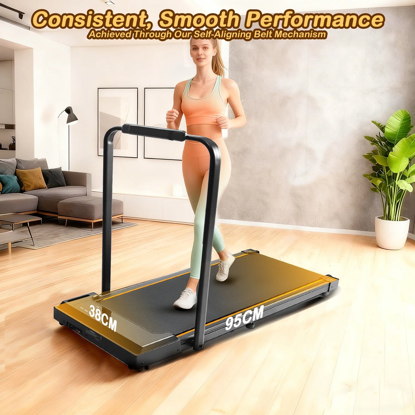 ATSANT LB51 Treadmill 2.5HP Walking Pad 2in1 Max Speed 10kmh Low Noise Under Desk Foldable LED Display Running Jogging Machine