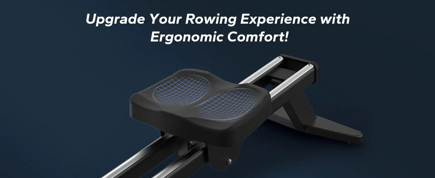 MERACH Bluetooth Magnetic Rower Machine with Dual Slide Rail 16 Levels of Electromagnetic Resistance Max 350lb Weight Capacity