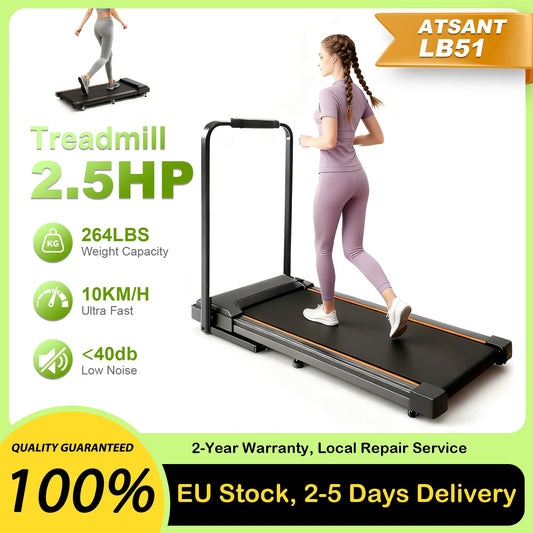 ATSANT LB51 Treadmill 2.5HP Walking Pad 2in1 Max Speed 10kmh Low Noise Under Desk Foldable LED Display Running Jogging Machine