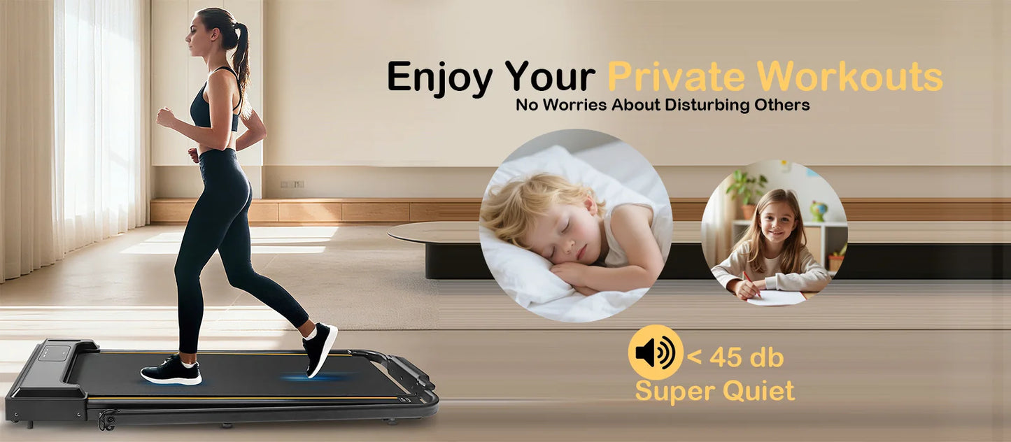 ATSANT LB51 Treadmill 2.5HP Walking Pad 2in1 Max Speed 10kmh Low Noise Under Desk Foldable LED Display Running Jogging Machine