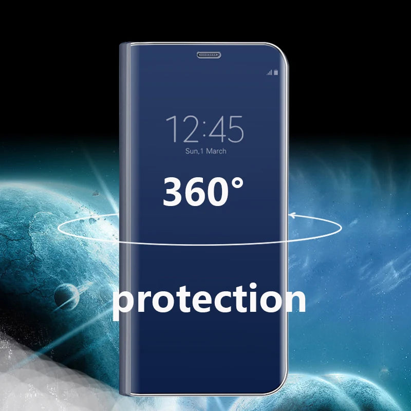 Luxury Mirror Flip Case for iPhone 11 Pro Max XR XS X Casing Leather Holder Stand Phone Cases for iPhone 8 7 6 6S Plus X Cover