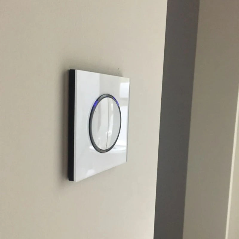 EU Korea Russian Wall Socket White Tempered Glass Frame RJ45 CAT6 TV Outlet Single Double Triple 86x86mm Box Requried Wallpad