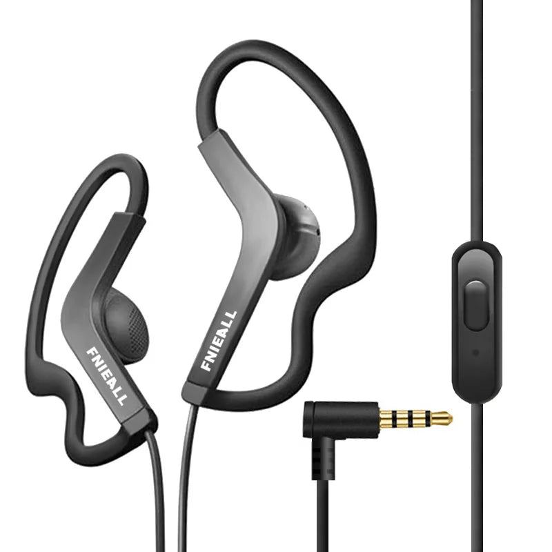 Ear Hook 13MM Sport Running Bass Headphones Ears Painless Earphone Control HiFi for iPhone /Xiaomi IOS Android Smart Phones