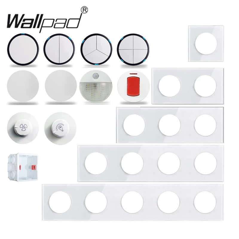 EU Korea Russian Wall Socket White Tempered Glass Frame RJ45 CAT6 TV Outlet Single Double Triple 86x86mm Box Requried Wallpad
