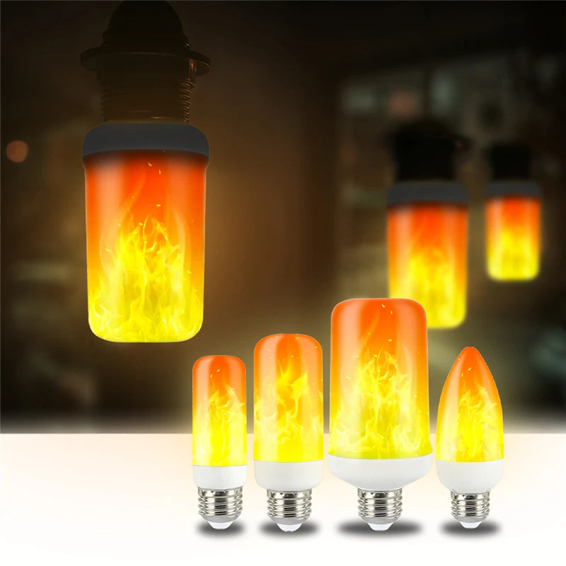 E27 E14 B22 LED Dynamic Flame Effect Fire Light Bulb Creative Flickering Emulation 110V 220V Corn lamps for home decorative