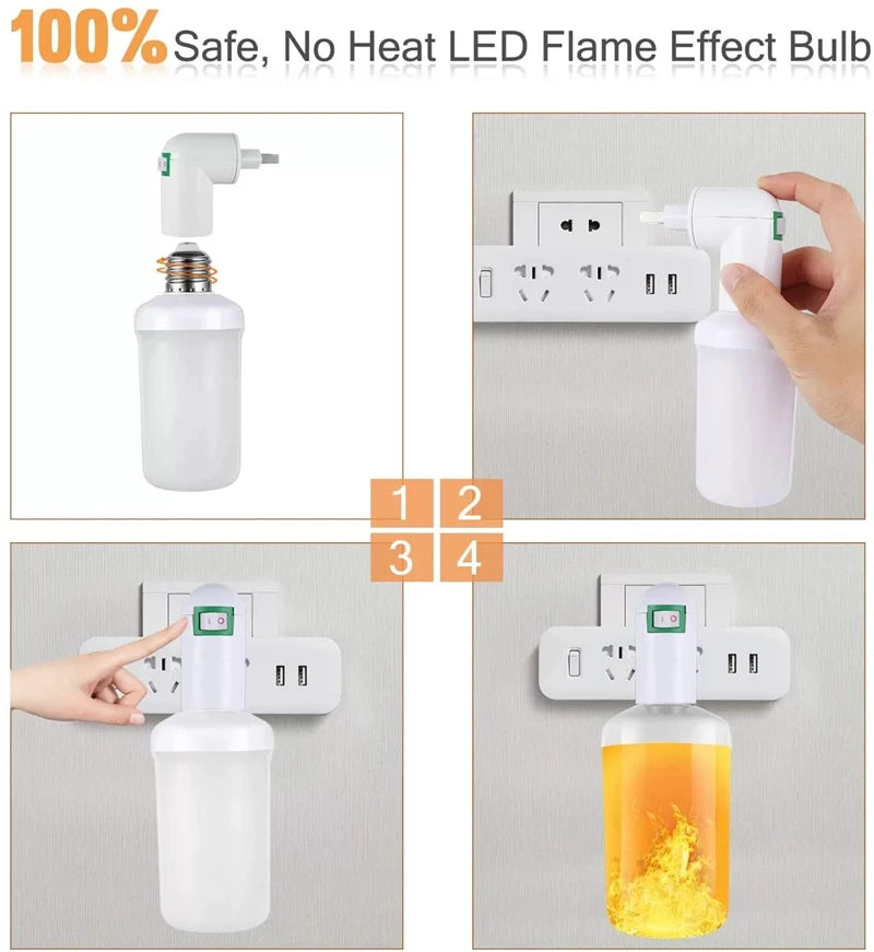 E27 E14 B22 LED Dynamic Flame Effect Fire Light Bulb Creative Flickering Emulation 110V 220V Corn lamps for home decorative