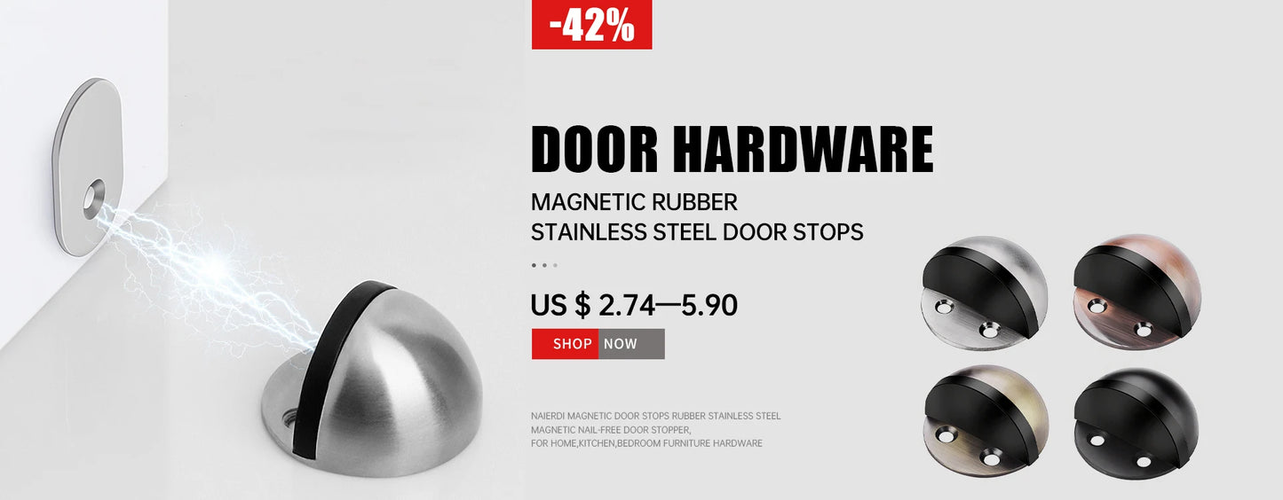 NAIERDI Wall Protector Silicone Door Stopper Self-Adhesive Nail-Free Door Stops Anti-Collision Door Holder Hardware