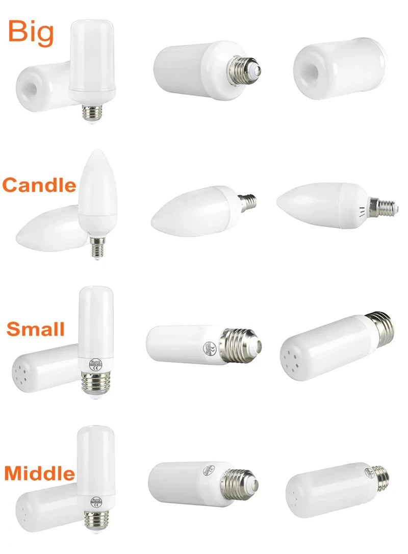 E27 E14 B22 LED Dynamic Flame Effect Fire Light Bulb Creative Flickering Emulation 110V 220V Corn lamps for home decorative