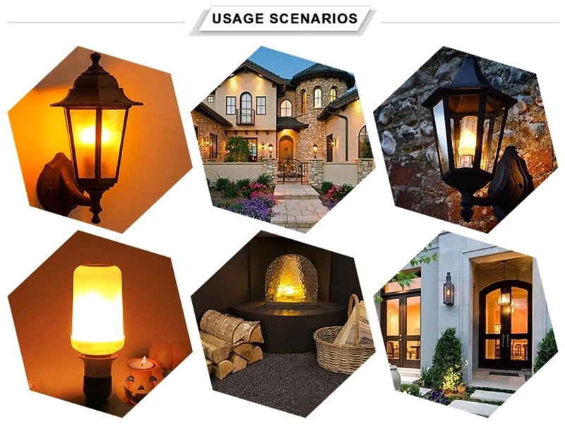 E27 E14 B22 LED Dynamic Flame Effect Fire Light Bulb Creative Flickering Emulation 110V 220V Corn lamps for home decorative