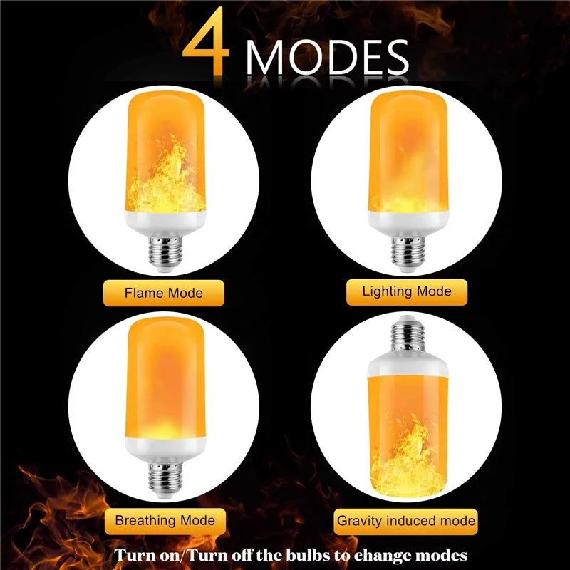 E27 E14 B22 LED Dynamic Flame Effect Fire Light Bulb Creative Flickering Emulation 110V 220V Corn lamps for home decorative