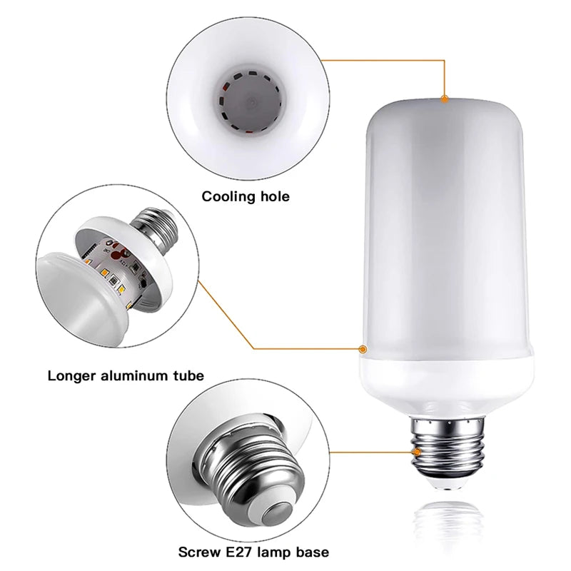 E27 E14 B22 LED Dynamic Flame Effect Fire Light Bulb Creative Flickering Emulation 110V 220V Corn lamps for home decorative