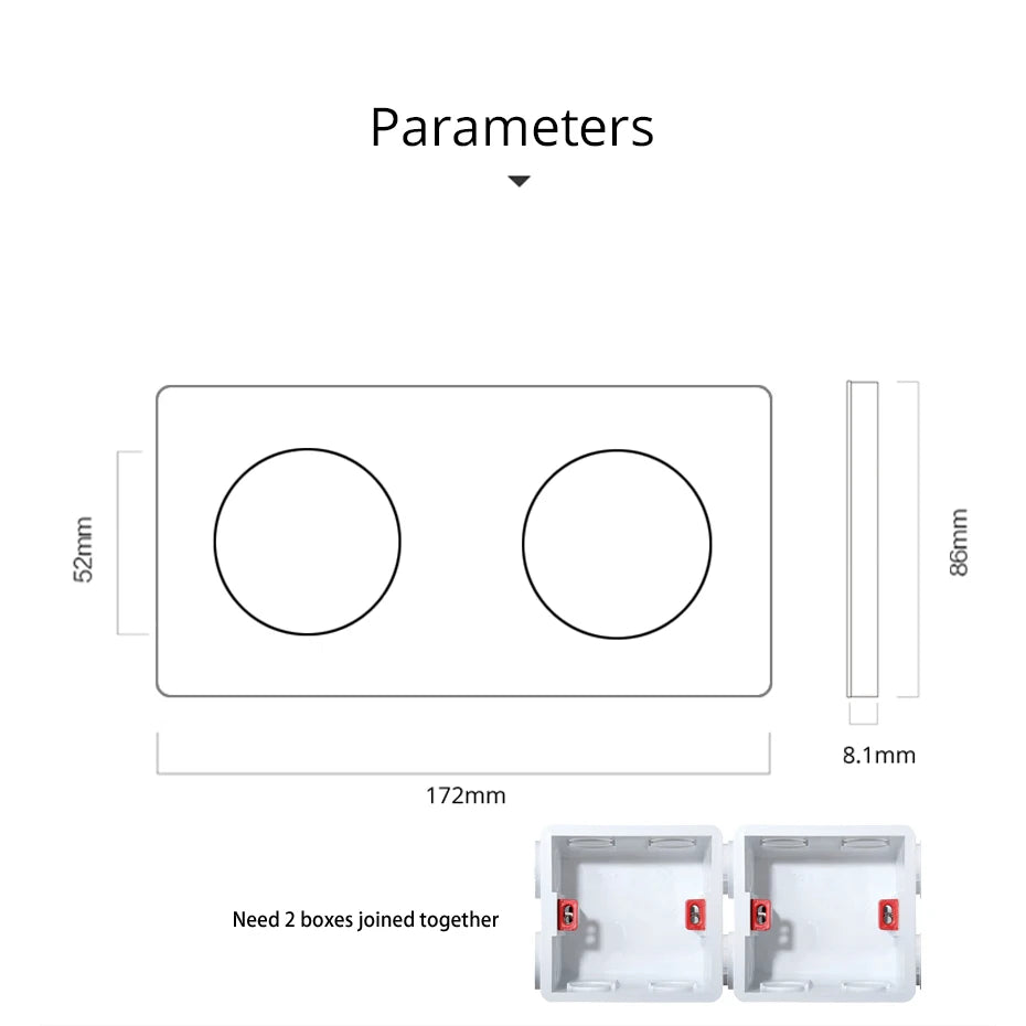 EU Korea Russian Wall Socket White Tempered Glass Frame RJ45 CAT6 TV Outlet Single Double Triple 86x86mm Box Requried Wallpad