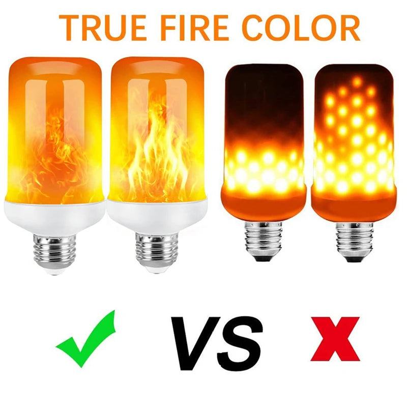 E27 E14 B22 LED Dynamic Flame Effect Fire Light Bulb Creative Flickering Emulation 110V 220V Corn lamps for home decorative