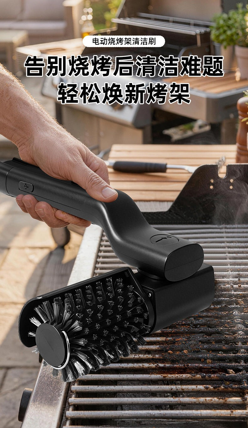 Cross-Border New Model Foldable Second-Generation Electric Barbecue Brush Heavy Grease Cleaning Tool Barbecue Grill Cleaning Tool