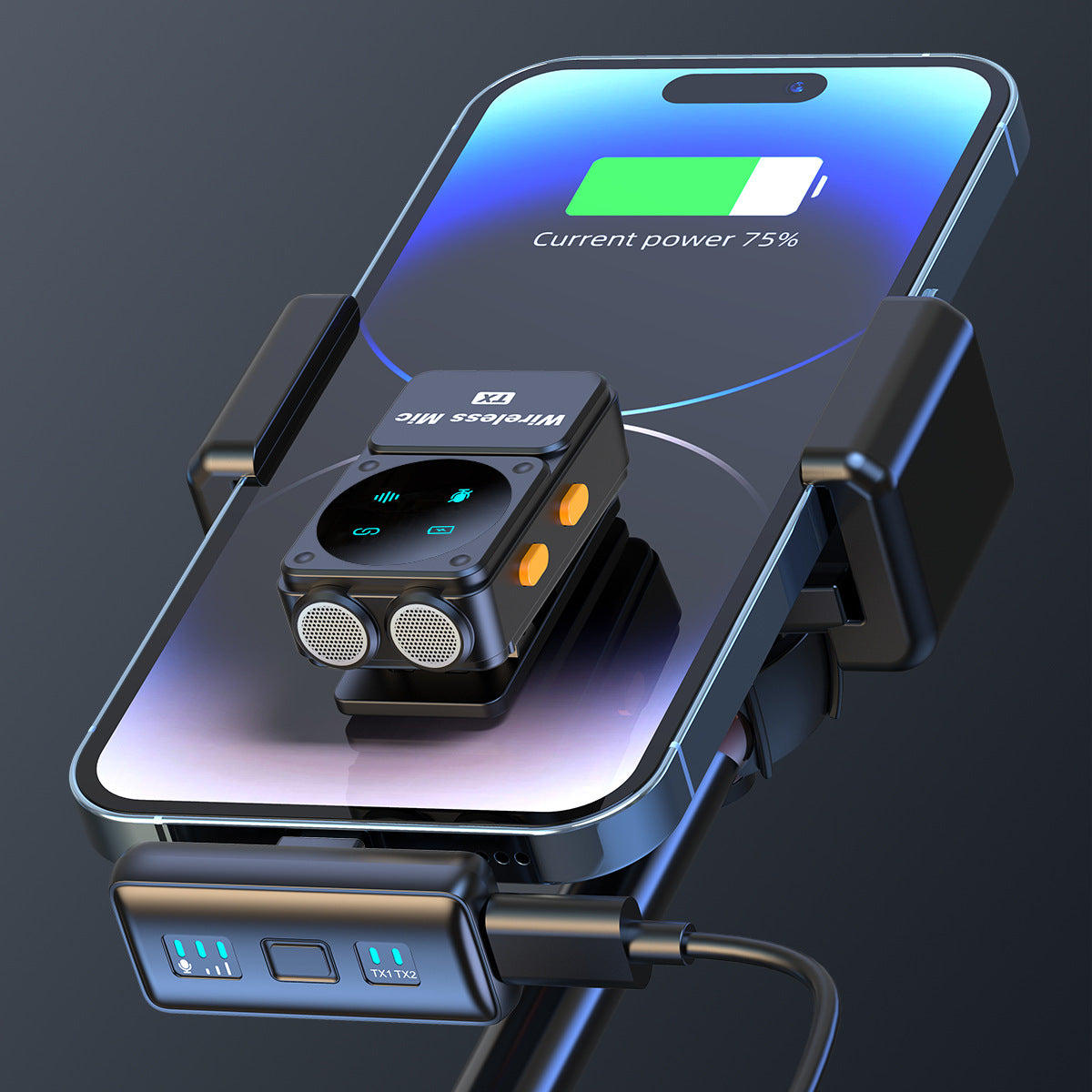 New wireless collar clip microphone Q12 dual receiver with charging bin clear radio intelligent noise reduction collar clip wheat