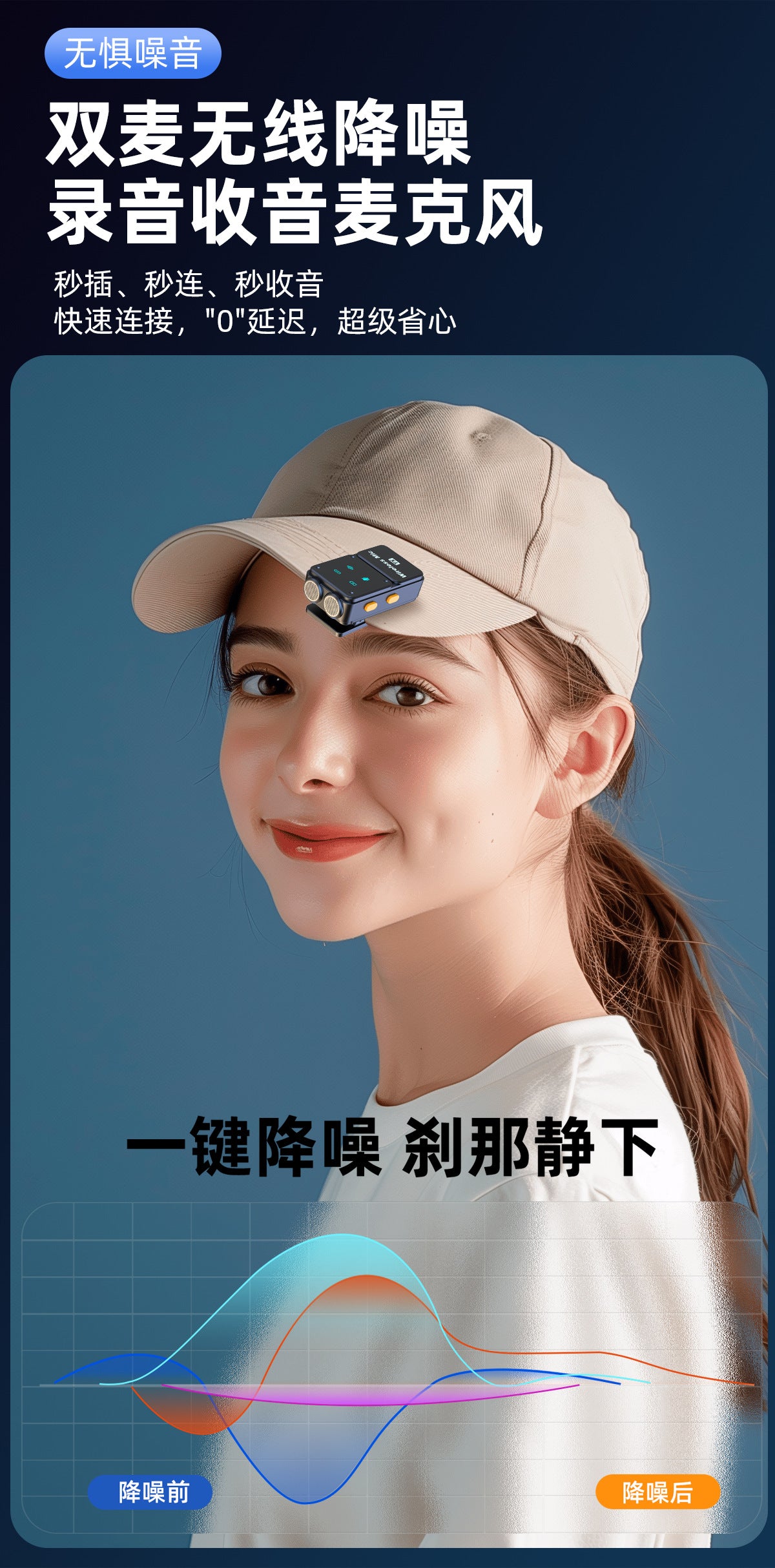 New wireless collar clip microphone Q12 dual receiver with charging bin clear radio intelligent noise reduction collar clip wheat