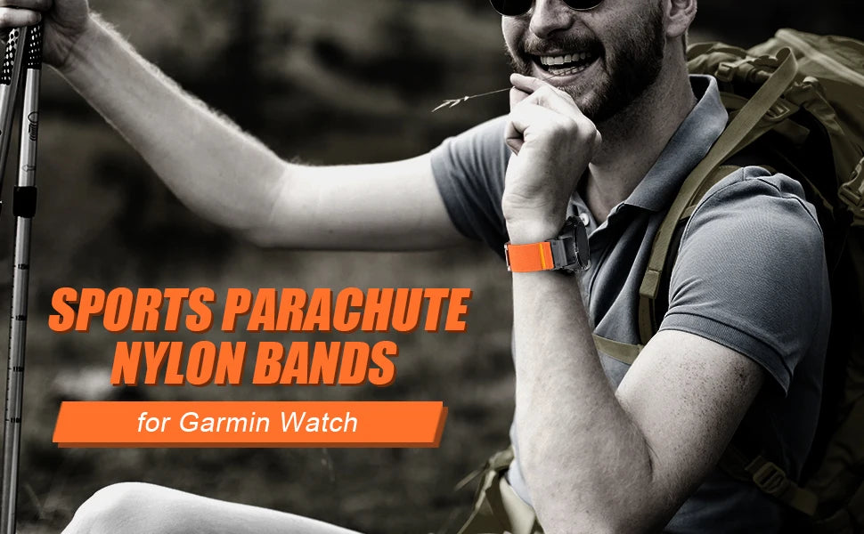 Quick Fit Strap for Garmin Fenix 6X 8 7 Pro 7S 6 5X 5Plus Venu 3 Tactix 7 26mm Parachute Nylon bracelet correa Fenix 8 band 22mm