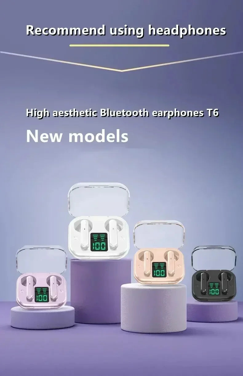 TWS Earpuds Wireless Bluetooth 5.3 Sport Gaming Headsets Noise Reduction Earbuds Mic Headphones with LED Display Earphones