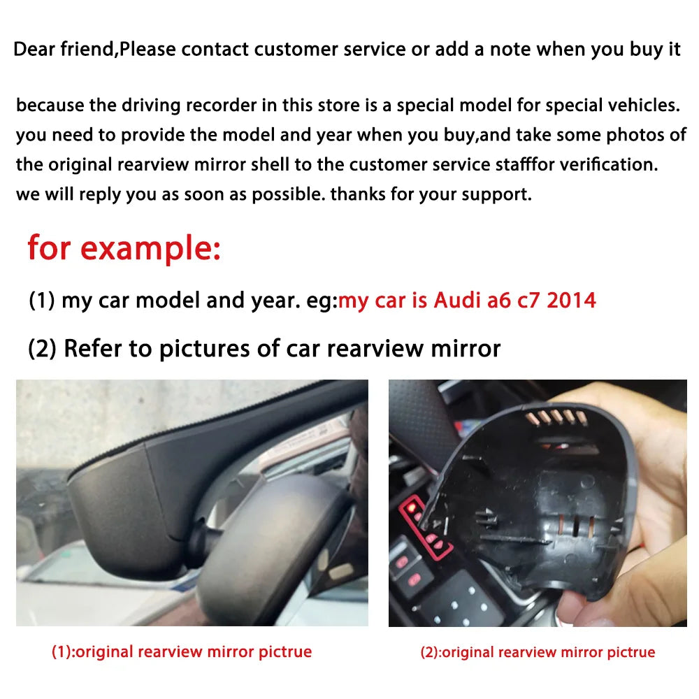 1K 2K 4K Dash Cam Plug and Play For Audi S8 S7 S6 S5 S4 S3 RS7 RS6 RS5 RS4 RS3 TT R8 Q8 Q7 Q5 Q3 A8 A7 A6 A5 A4 A3 2017-2023