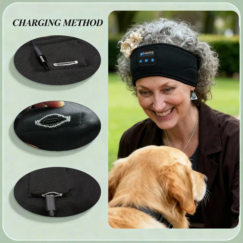 Wireless Bluetooth Earphone Sleeping Band Headphone Music Headphones Soft Elastic Comfortable Sports Headband Music Headset