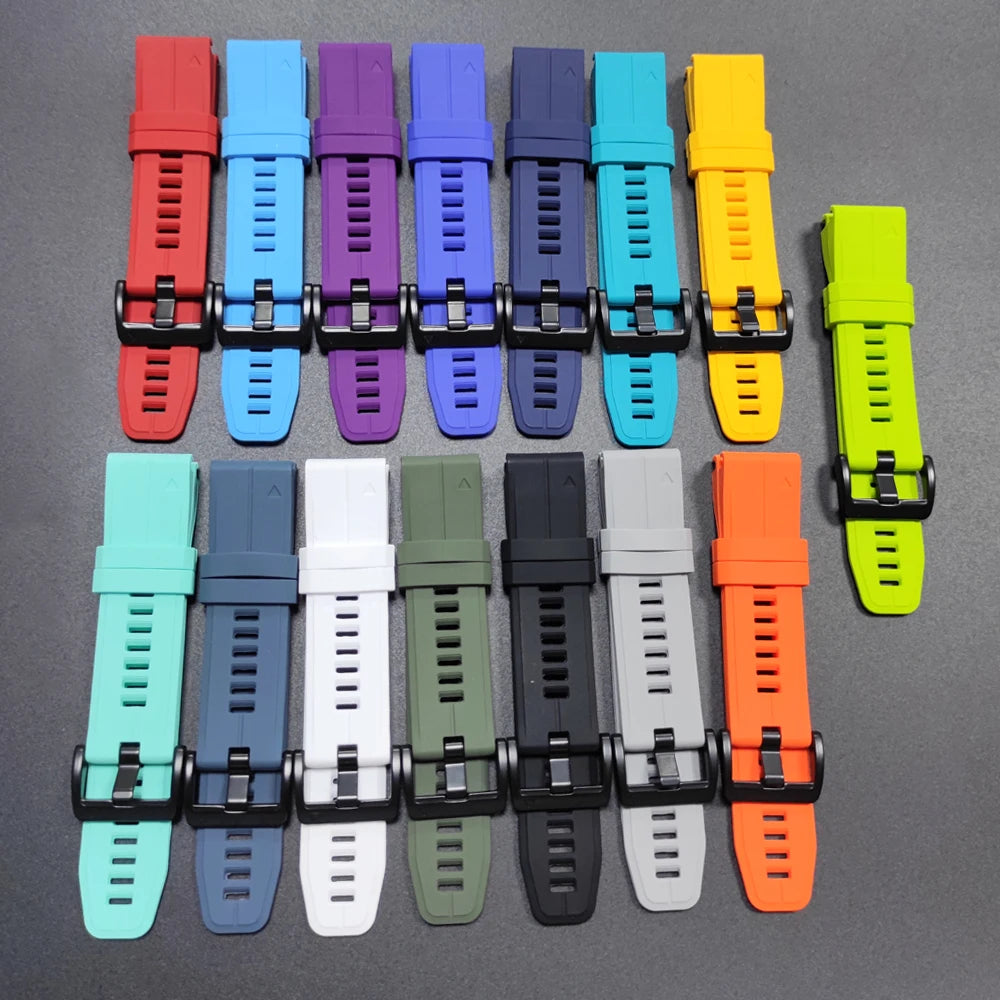 Sport Silicone Strap for Garmin Descent G2 G1 Mk3i Mk2 Mk1/Fenix 8 Pro E 7 7X 6 6X 5 5X/Epix Soft Bracelet 22/26mm Quickfit Band