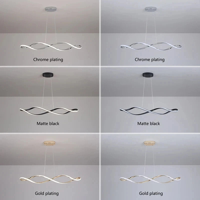 Adjustable Height LED Ceiling Light with Remote Control Modern Kitchen Island Lighting Living Room Illumination