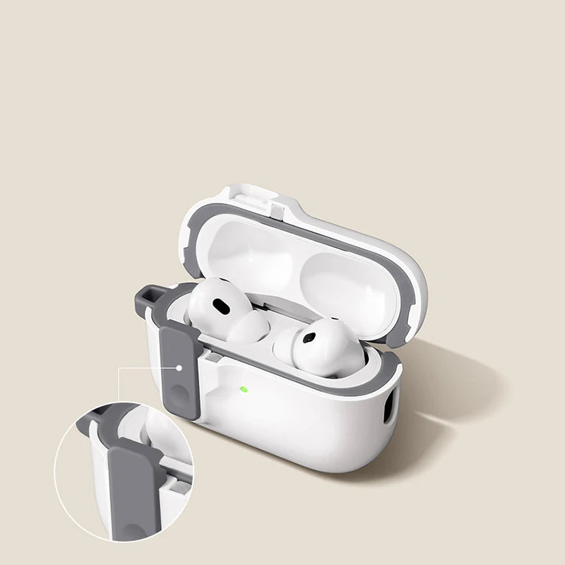 Safety Lock Buckle Shockproof Case For AirPods 3 4 Wireless Earphones Protective Case For AirPods Pro 2 1 Headphones Accessories