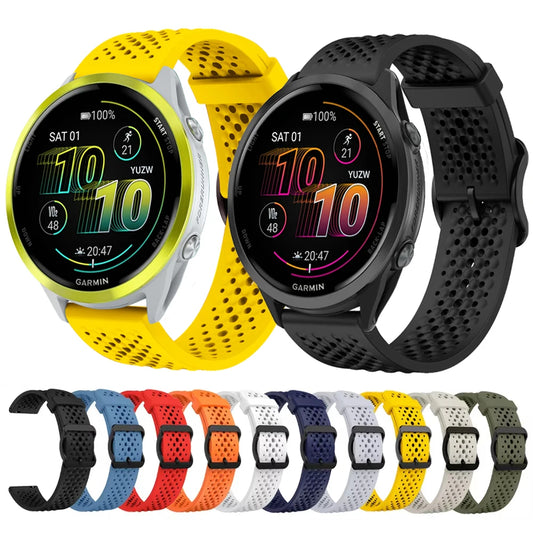 22mm Band For Garmin Forerunner 570 47mm 265 255 M Watch Strap For Garmin Venu 3/Vivoactive 4 Silicone Sport Breathable Bracelet