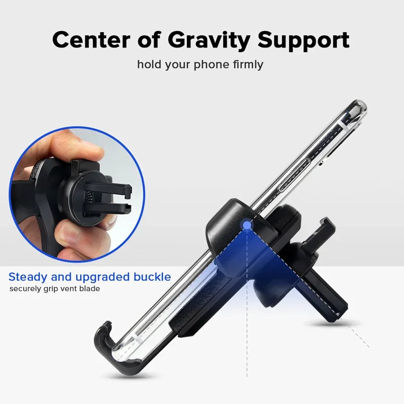 Car Phone Holder Air Vent Clip Mount Gravity Mobile Cell Stand Smartphone GPS Support in Car Bracket For iPhone Samsung Xiaomi