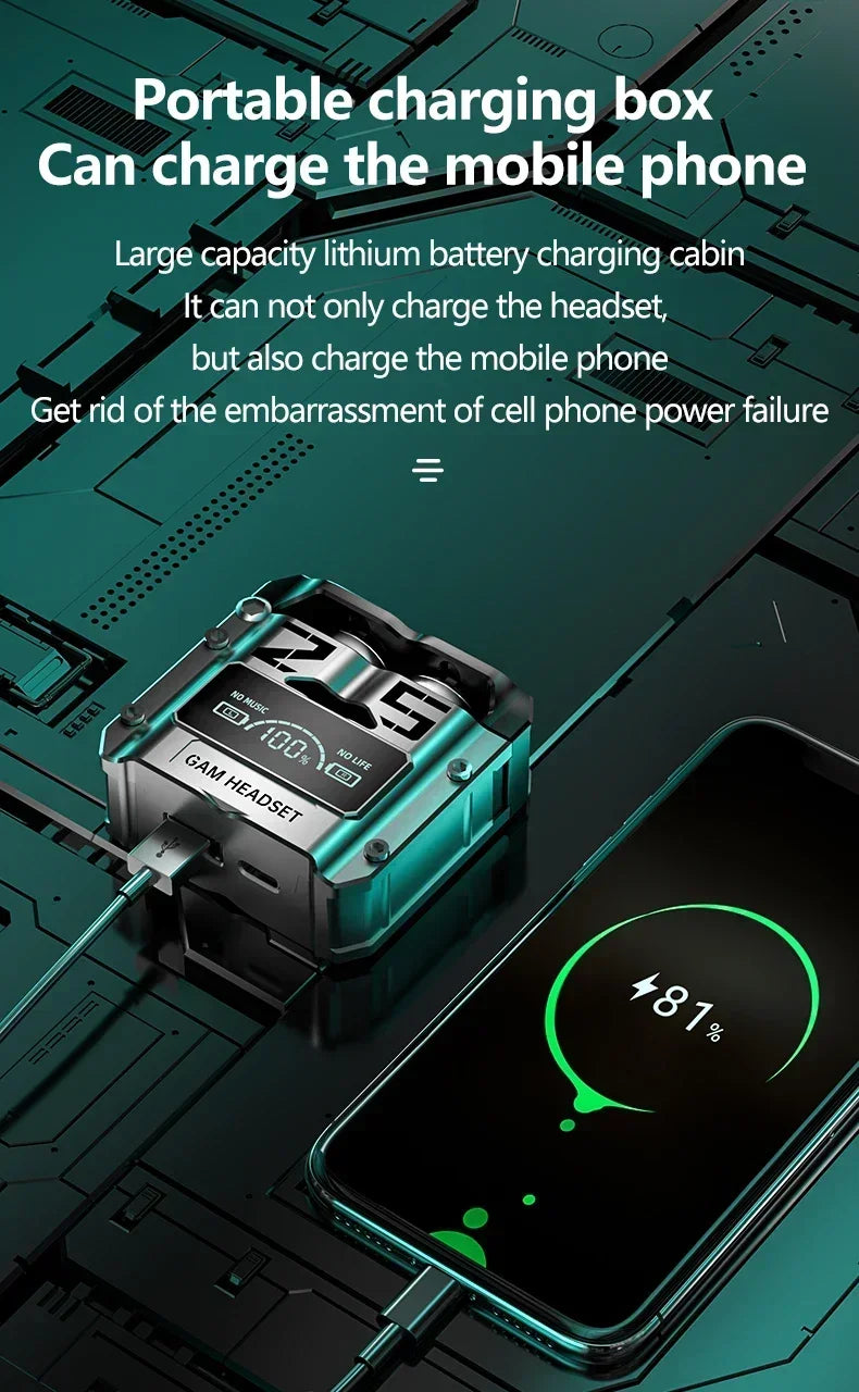 Original M25 TWS Earbuds with LED Digital Display - Bluetooth 5.3 Headphones, Touch Control & Noise Reduction Stereo Sound