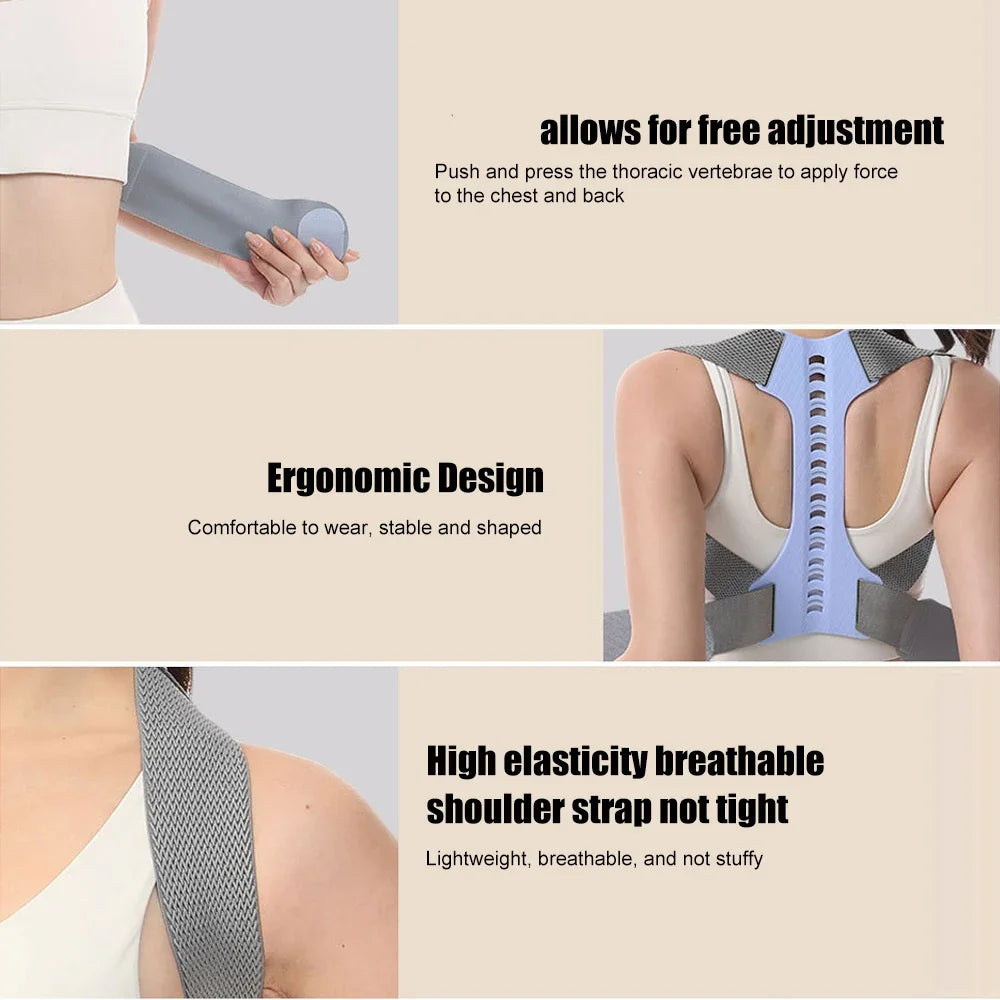 LAOZHAO Adjustable Posture Corrector for Men & Women - Upper Back Brace for Neck, Shoulder & Spine Support,Scoliosis & Back Pain