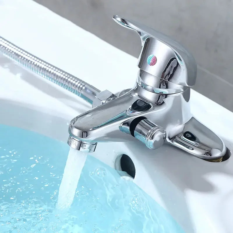 Bathroom Mixer Faucets Deck Mounted Shower Faucet Household Toilet WashBasin Hot and Cold Tap Multifunctional Chrome Faucet