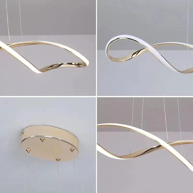 Adjustable Height LED Ceiling Light with Remote Control Modern Kitchen Island Lighting Living Room Illumination