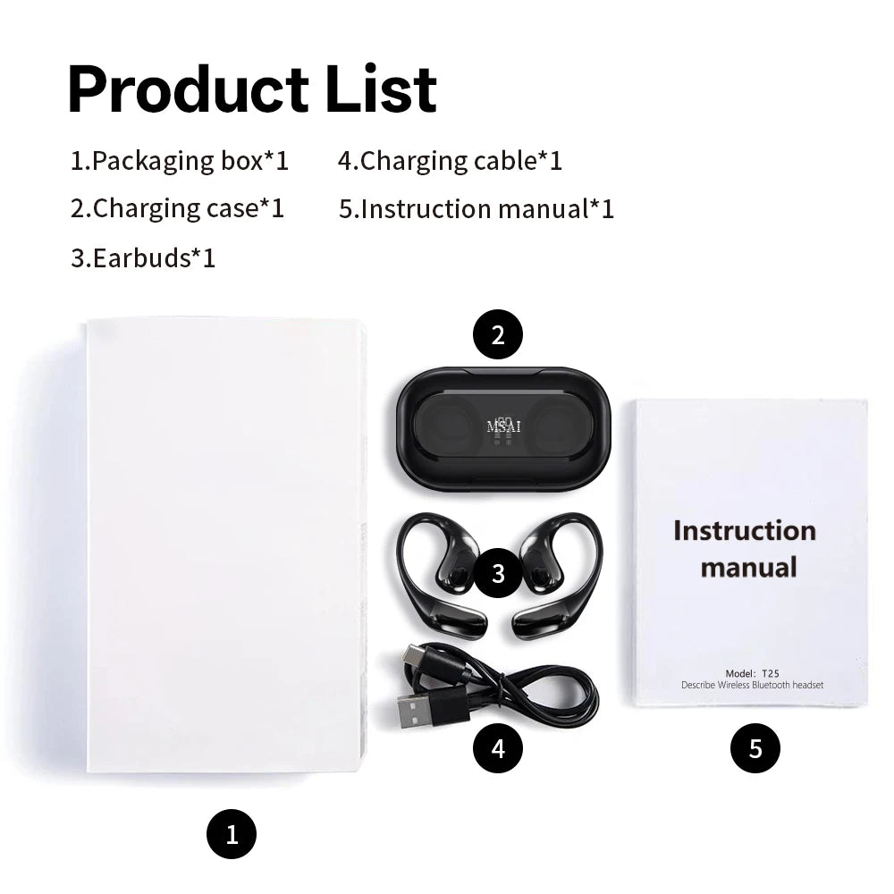MSAI 138 Languages Wireless Translator Earbuds Multilingual Translate Bluetooth AI Headphones Tow Way Real Time Translation