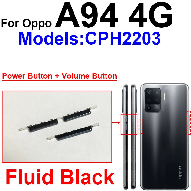 Volume Pwoer Side Button For OPPO A93 A94 A95 4G 5G Up Down Volume ON OFF Power Switch Side Keys Flex Cable Repair Parts