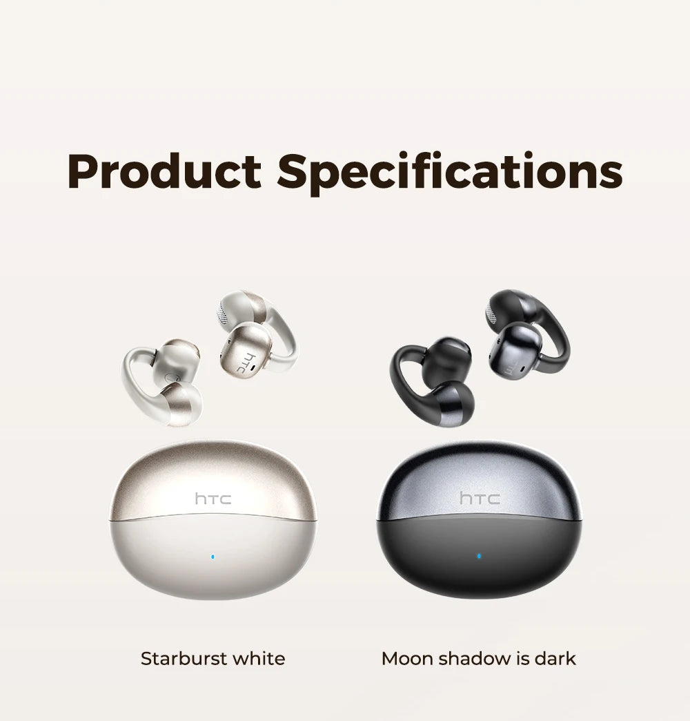 【HTC NE56】 Bluetooth V6.0 Earphones OWS Ear clip Sports Wireless Headphones Noise Reduction Calls Ultra-light Earclip Earbuds